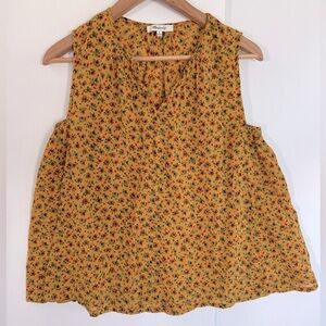Madewell Yellow Sleeveless Boho Blouse